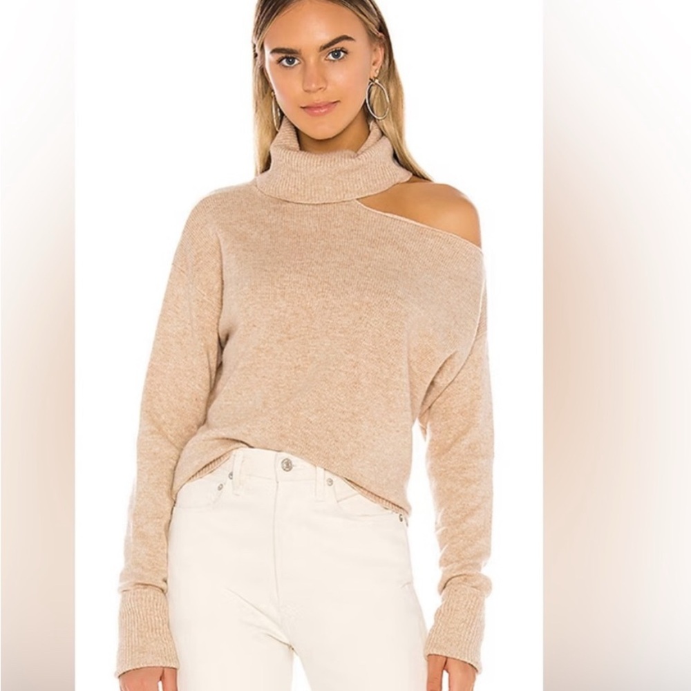 PAIGE Raundi camel wool cut out shoulder sweater - Medium